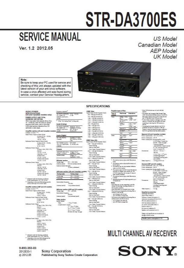 STR-DA3700ES Ver.1.2